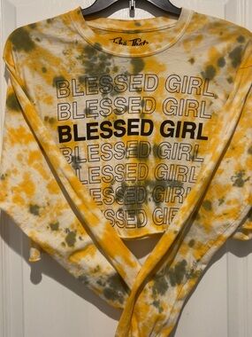 #Take That Tie-Dye Crop Top in Yellow & Green - Bailey Apparel size Large crop